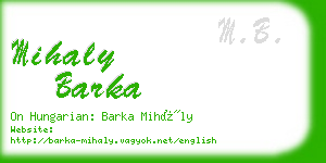 mihaly barka business card